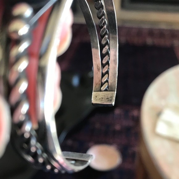 Vintage turquoise silver cuff bracelet - Picture 4 of 9